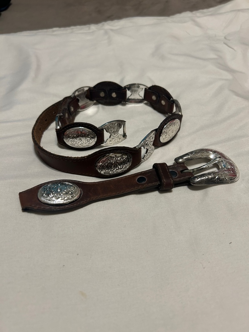 Tony Lama brown concho belt | needs repair